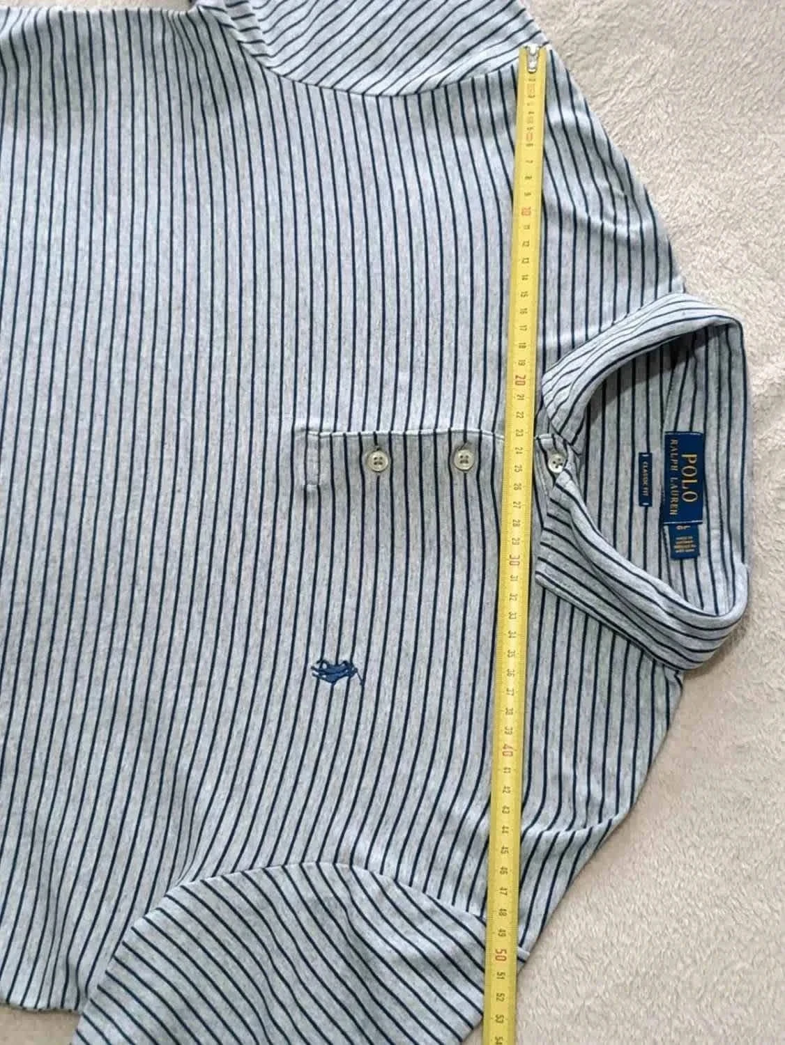 Polo Ralph Lauren gris rayures bleues Taille L – photo 20